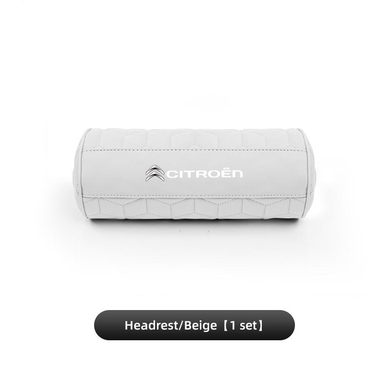 Car Headrest Pillow Leather & Memory Foam Neck Support For Citroen C4 C3 C5 C5X e-C4 X e-C3 C-Elysee Berlingo C1 C6 C2 Keychain