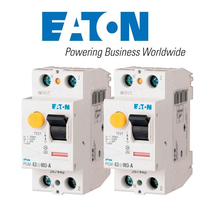 Lot de 2 interrupteurs différentiels pfgm, 2x63a 30ma type ac
