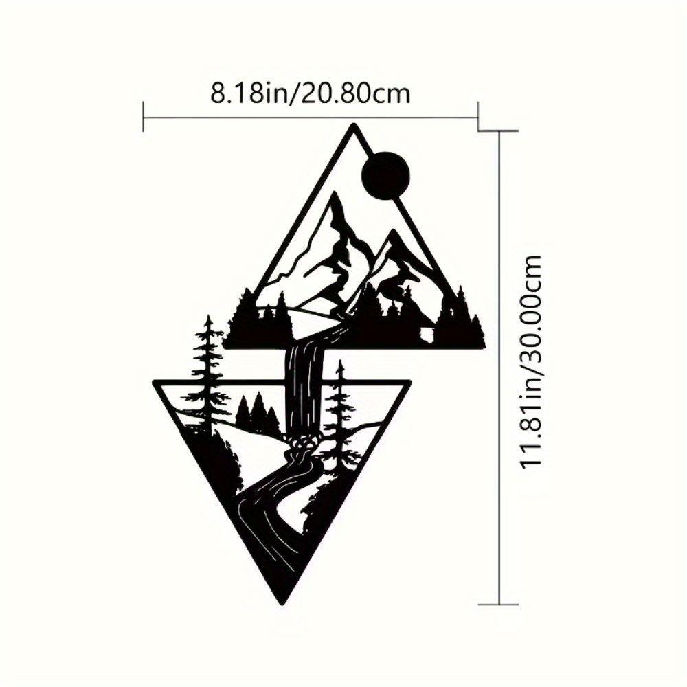 Mountain Waterfall Wall Panel Metal Art Home Decor Living Room