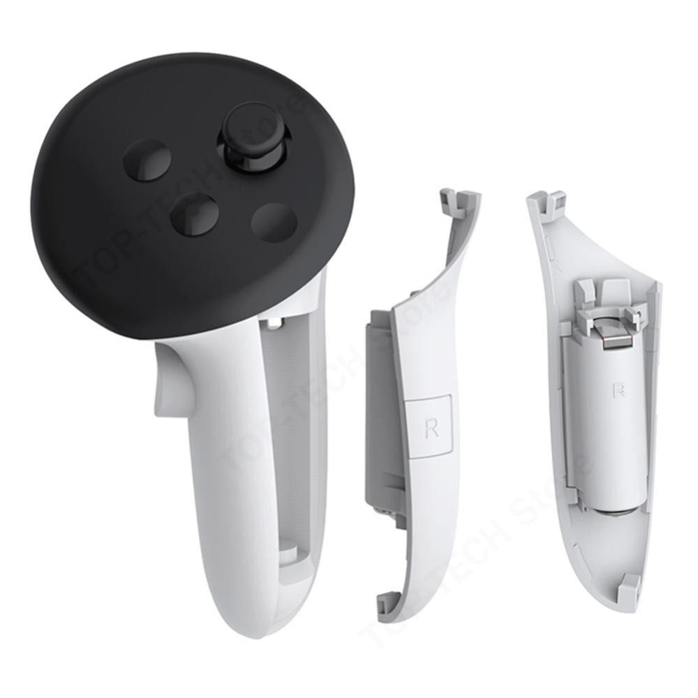 Empuñaduras Recargables para Controlador Derecho e Izquierdo Cubierta de Batería para Controlador de Auriculares VR Meta Quest 3/3S