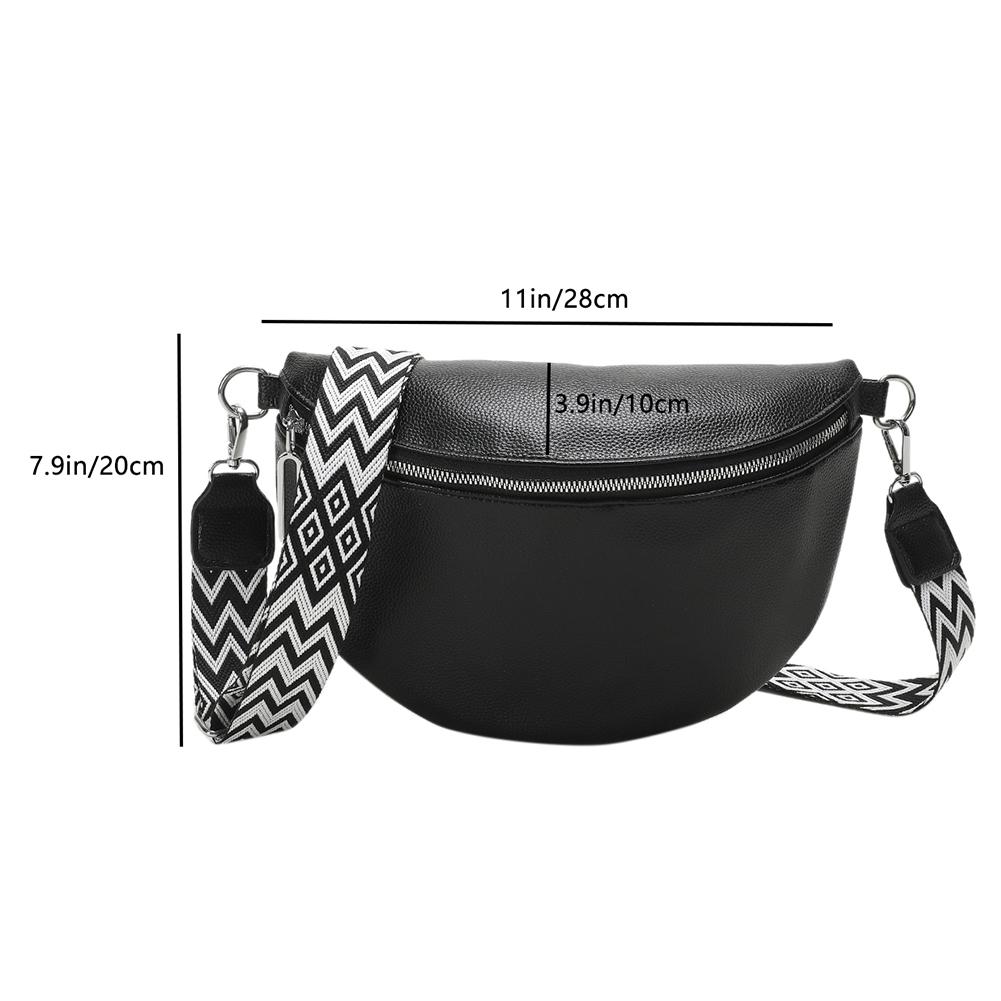 Casual Chest Bag 2025 Luxury Designer Women's Waist Bag Multi-pocket Street Fanny Pack PU Chest Bag Wide Strap Crossbody Bag