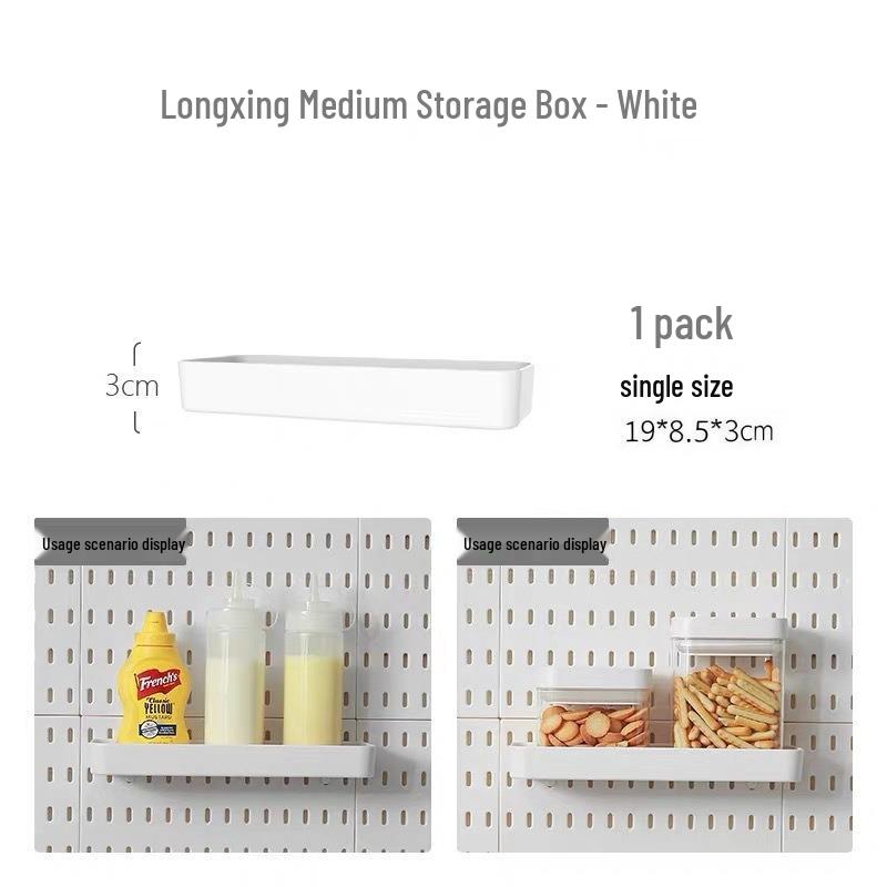 Nail-Free Self-Adhesive Pegboard: Extra-Large Storage Shelf with No-Drill Hooks for Kitchen or Bathroom Walls