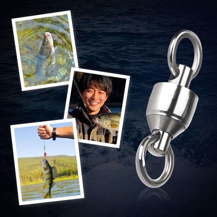 DWLIFE Ball Bearing Swivels High-Speed Rolling Swivels Saltwater Freshwater 20pcs Silver 2#