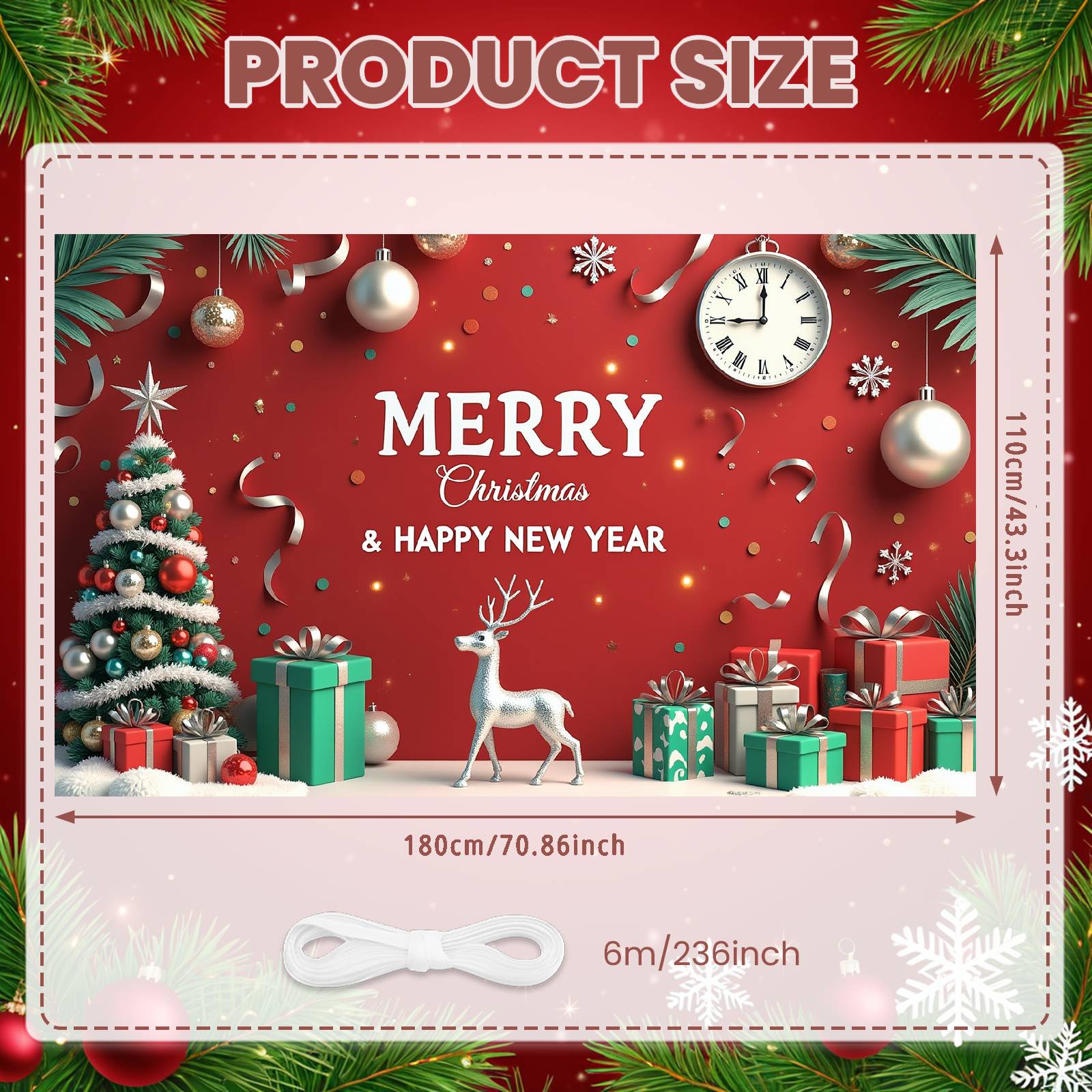 

Christmas Backdrop Christmas Tree Design New Year Banner Happy New Year Banner Holiday Theme Christmas Banner For Shopping Mall