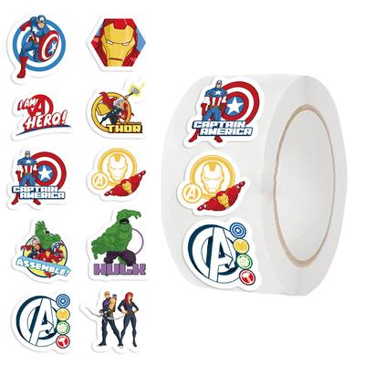 500 Pictures/volume Cartoon Avengers Sticker Hot-selling Tape Handbook Material DIY Decorative Envelope Seal