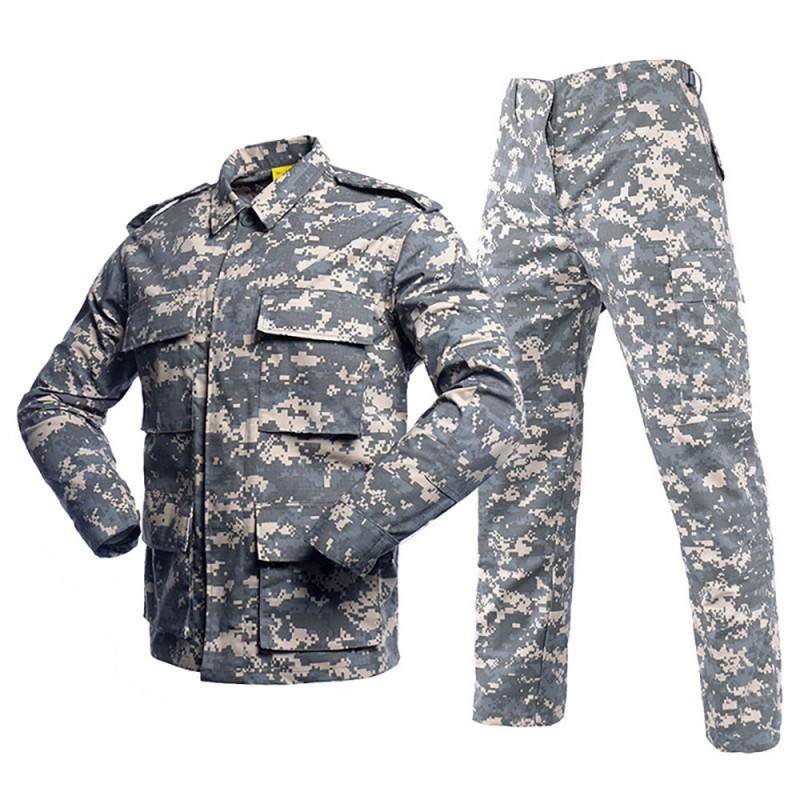 Set Uniforme Tattica BDU Mimetica da Uomo Maglia da Combattimento Pantaloni Stile Militare per Esterno Escursionismo Campeggio Allenamento