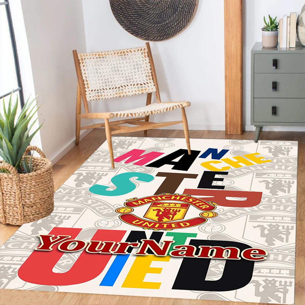 Manchester Customize Your Name Floor Mat Perfect for Game Room Decorate room Foyer Dormitory Antislip Carpet Office home decor
