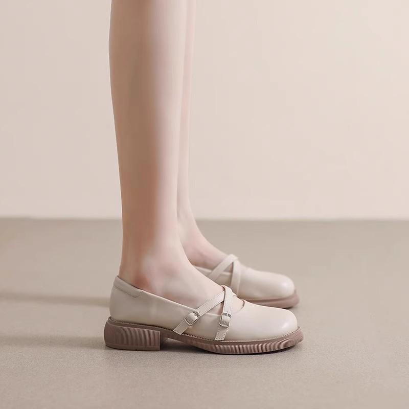 Vintage Mary Jane small leather shoes women's spring and autumn 2025 new versatile round head Japanese jk comfortable non-slip single shoes women