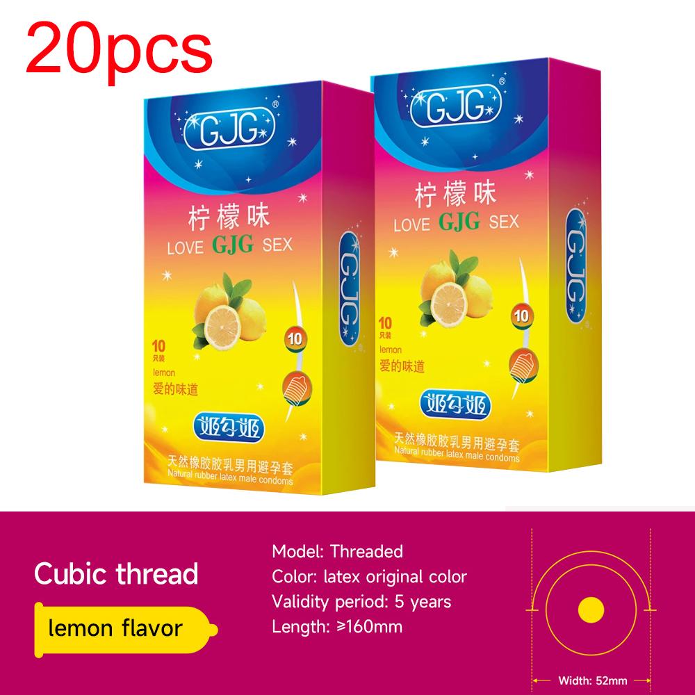 Ultra-thin Condom Natural Latex Condom 52mm Lemon Flavor Safe Sex Sex Product for Male