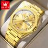 OLEVS Men's Watches Classic Luxury Fine Steel Original Quartz Wristwatch for Man Waterproof Luminous Date Week Trend Fashion New