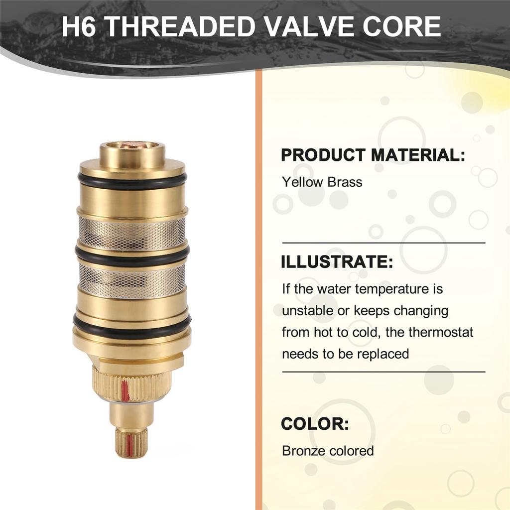 Brass Replacement Thermostatic Cartridge, Shower Mixer Valve Bar Repair Kit Bathroom Water Temperature Control Faucet