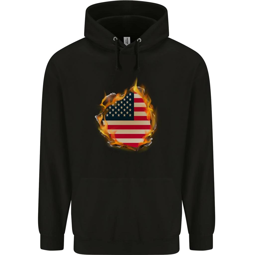 The Stars & Stripes American Flag Fire USA Hoodie