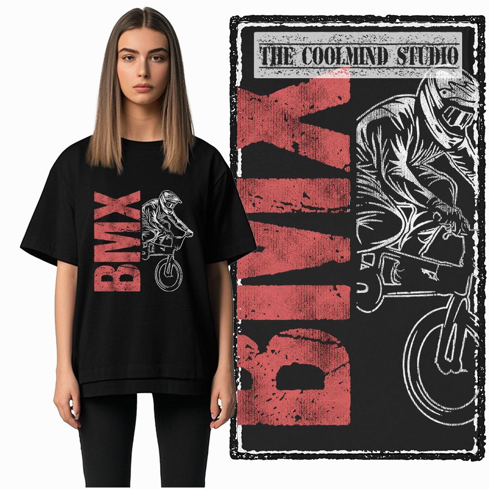 Coolmind Z1119 R 100% Cotton bMX  Graphic Men T Shirt Cotton Streetwear Retro Tshirt for Men Tee Shirt