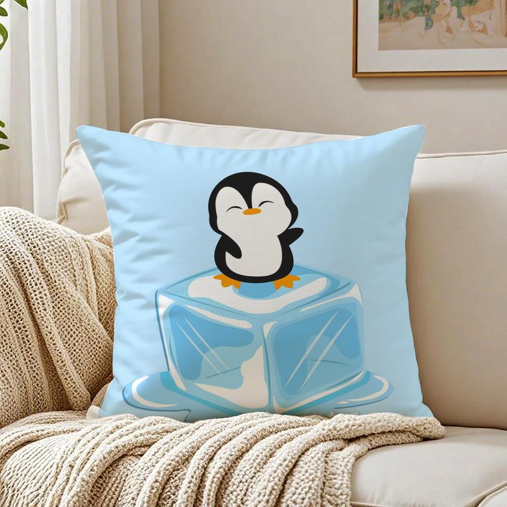 Cute PPinguS Cushion Cover Pillowcase Antidustmite living Room Sofa Decor Cushion Room