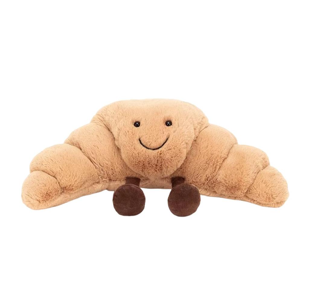 Croissant Plush Toy 33cm Brown Soft Cute Realistic Croissant Pillow