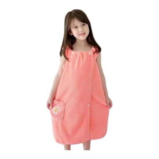 Bath towel to wear, wrap towel, bathrobe, pool towel, rolled towel, towel to wear, for girls, children, after bath, absorbent, pocket button,