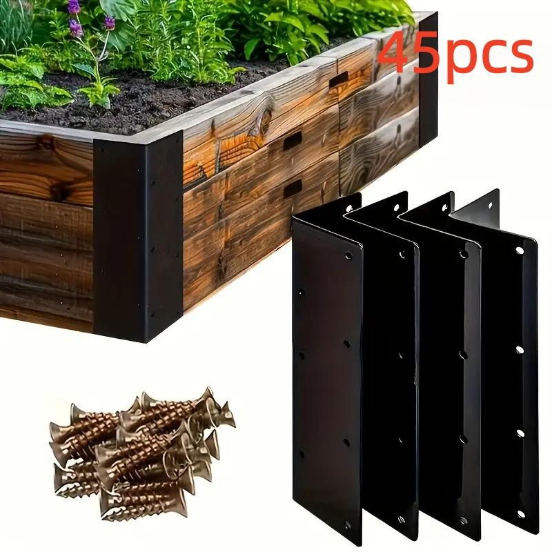45pcs 160mm Large L-Shaped Corner Braces with 42 Screws - 90 Degree Heavy-Duty Bracket for Bed, Shelf, Fence Reinforcement