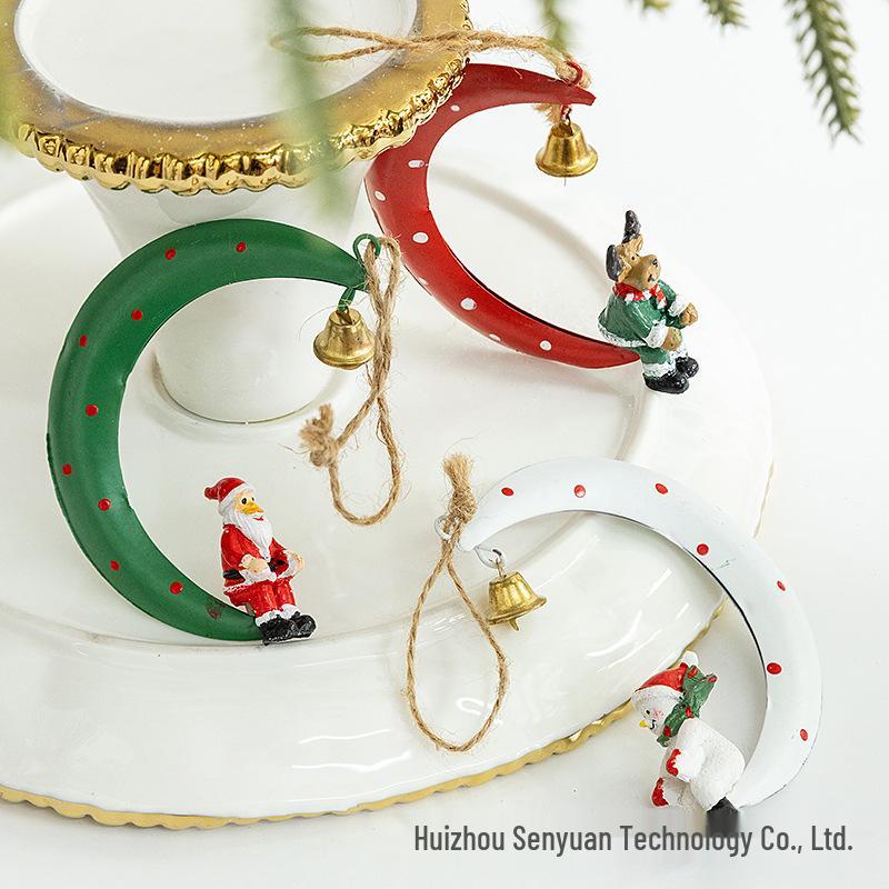 Exclusive Christmas Metal Ornament Set: Snowman, Santa, Reindeer - Perfect for Tree & Home Decoration