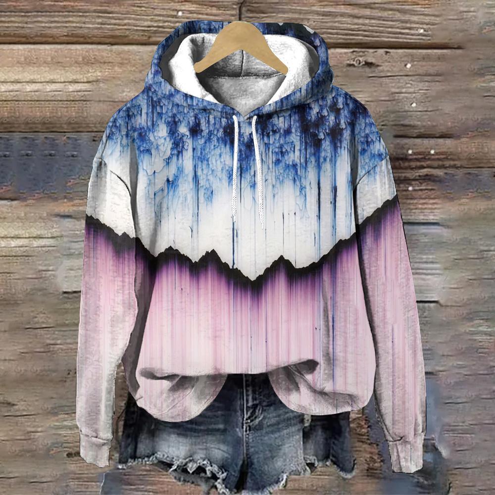 Ink Painting Trend Designer Women's Hoodie Simple Color Fashion Women Clothing Loose Pullover Hoodies Tops Women's Sweatshirt