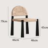 Single Solid Rattan Chair Weaving Minimalist Cream Style Straw Rope Hand-Woven Leisure Back Chair Balcony Outdoor Vintage Seat