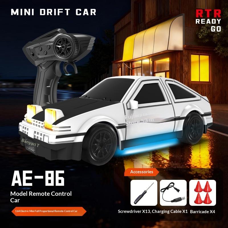 

1/64rc Высокоскоростная радиоуправляемая машина Свет Дрифт Ae86 Полноприводный гоночный автомобиль Зарядка Спортивный автомобиль Модель Подарок на день рождения