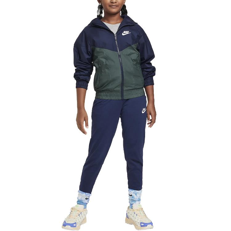 Nike Jackets & Coats Sportswear FW24 Windrunner Blue Green Teenagers FZ5516-451 XS