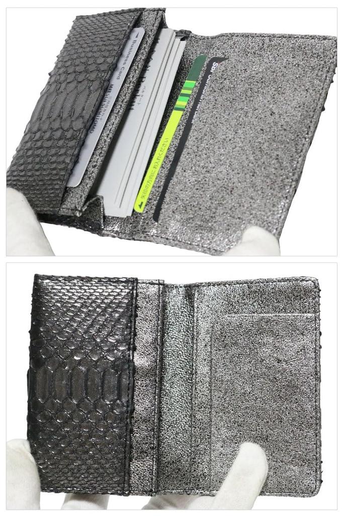 Bercute Brown Business Card Case for Men and Women, Diamond Python Leather, Snakeskin Leather, Popular Brand, Genuine Leather, Slim Business Card