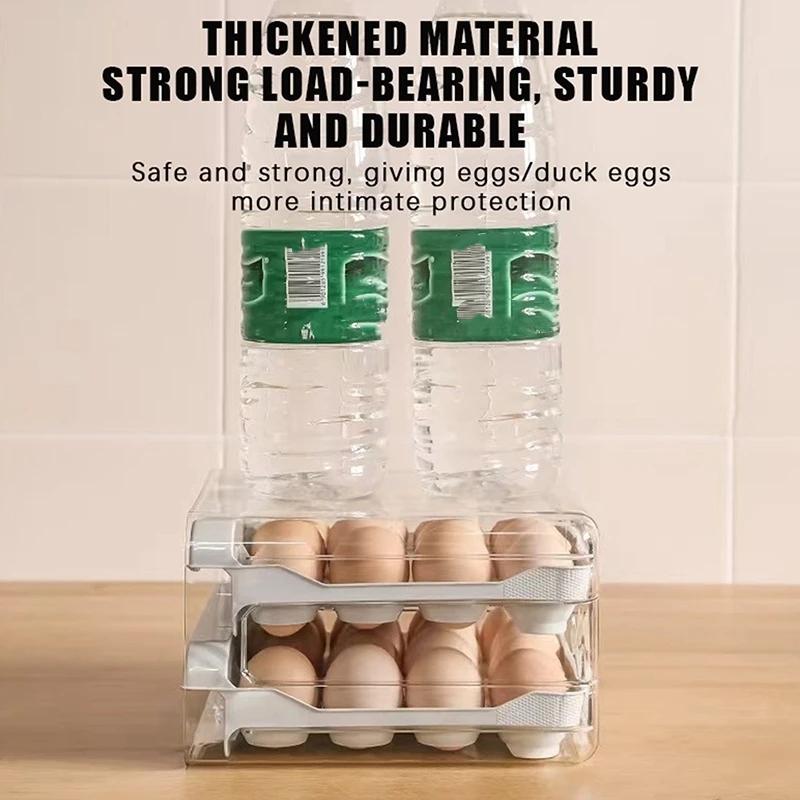 Transparent Egg Storage Container With Food Grade Material And 32 Egg Capacity Perfect For Kitchen Refrigerator Use