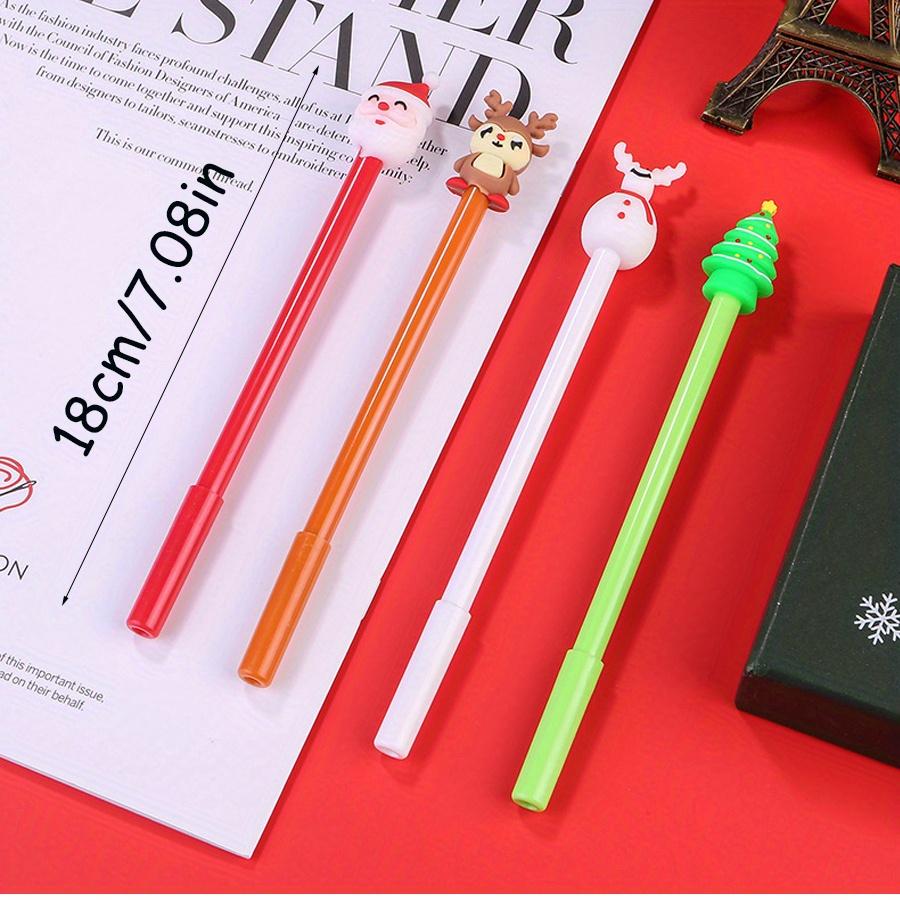 4/ 20 PCS Cartoon Christmas Theme Water Based Pen 0.5mm Black Funny Novelty Santa Claus Design Good Quality Student Essential Back To School