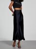 Elegant European and American Style Women's Satin Midi Skirt – Smooth, Slim, and Silky Texture for Summer