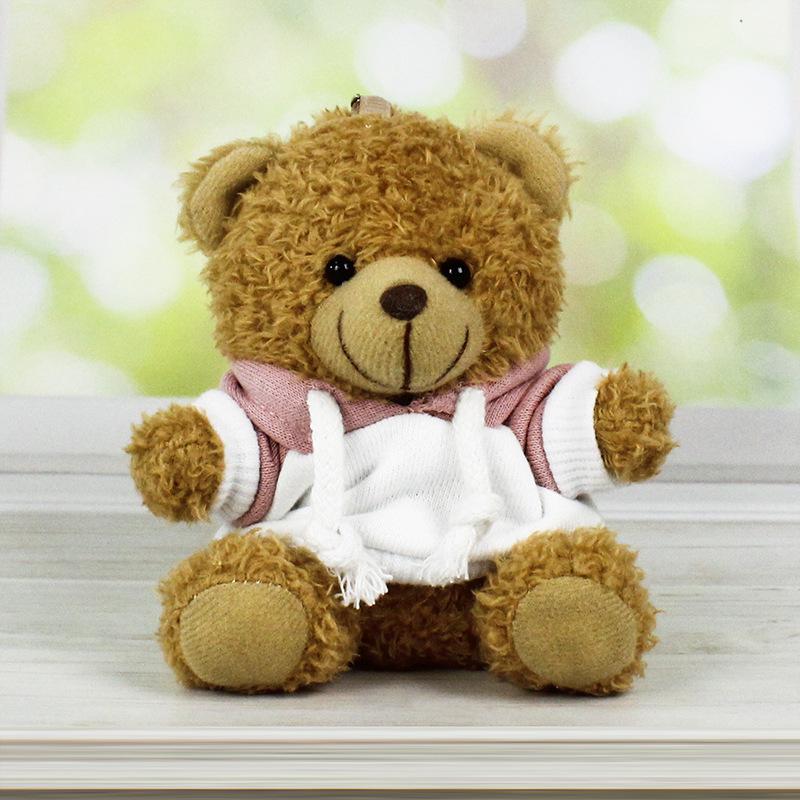 Charming Teddy Bear Keychain Plush Doll - Dressed Up Couple Backpack Ornament Gift