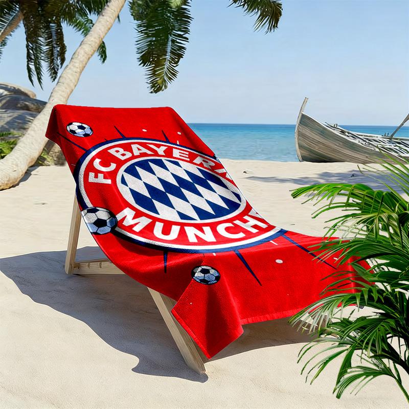 Asciugamano da Spiaggia con Stampa FC Bayern Monaco, Asciugamano Grande Morbido Asciugatura Rapida per Spiaggia Campeggio Nuoto