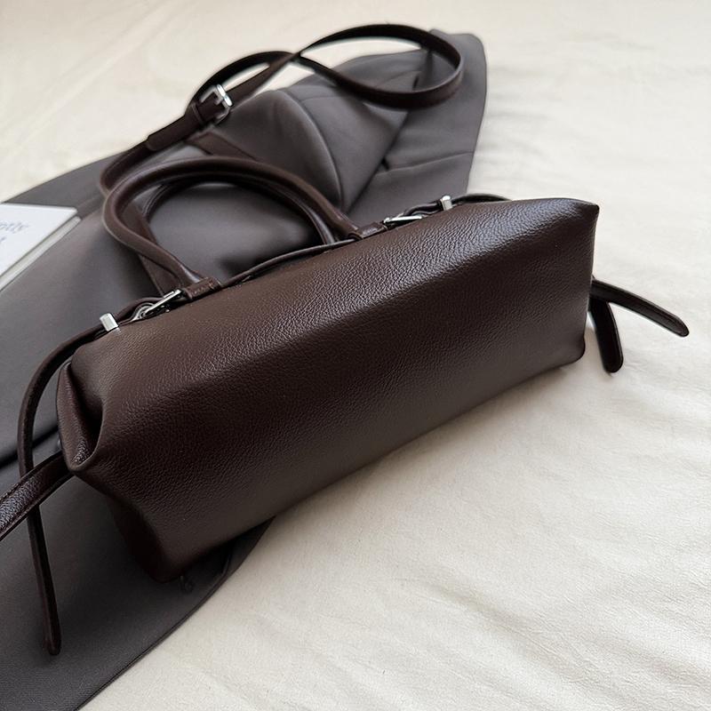Elegant PU Handbag for Women Classic Barrel Shape Design with Dual Handles and Adjustable Shoulder Strap