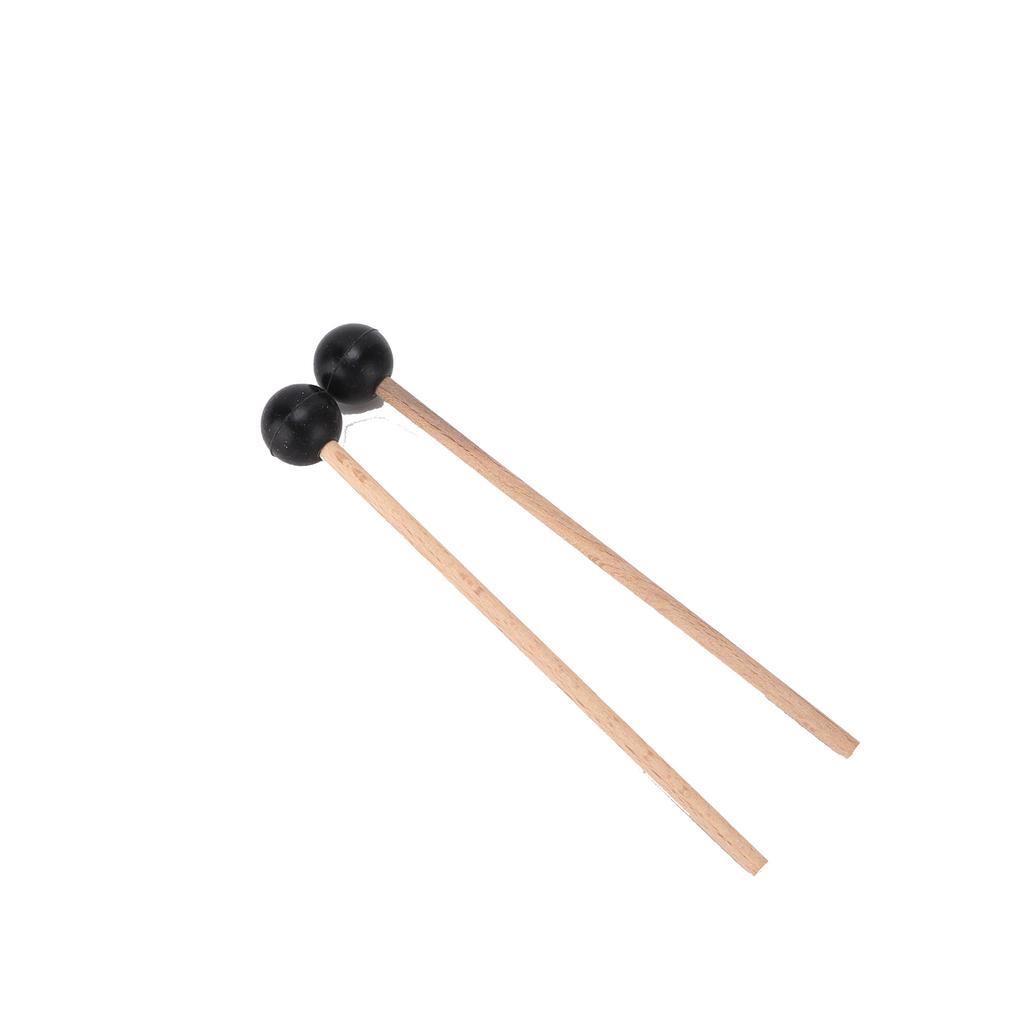 2Pcs Ethereal Drumstick Rubber Round Head Wood Handle Drum Hammer Percussion Accessories