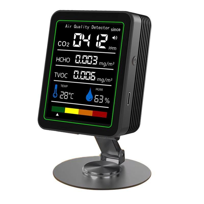 5-in-1 Formaldehyde & CO2 Detector with TVOC, Temperature & Humidity Monitoring