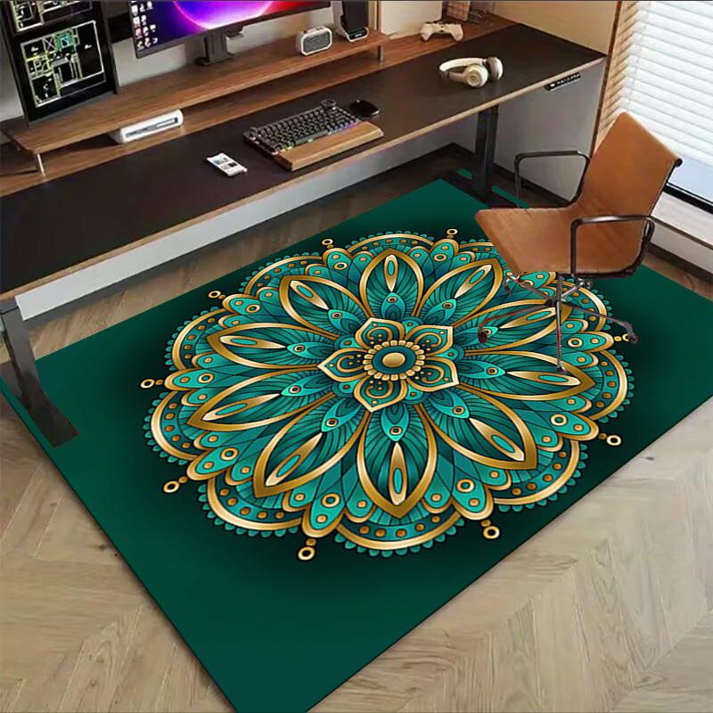 1PC Mandala Pattern Extra Large Non Slip Floor carpet, Office, family, Studio   Large Area Rug Indoor Rugs, Bold Statement Piece