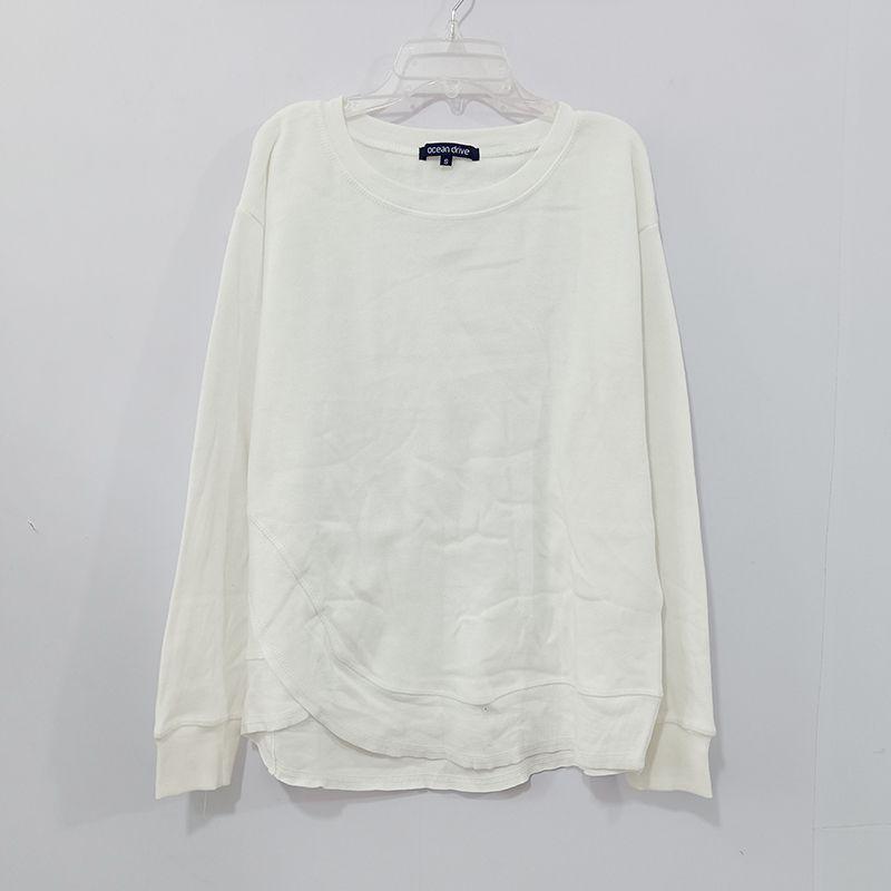 

Внешняя торговля Небольшой дефект Большой размер Свободный худи На флисе Теплый Женский Зимний Новый Выстиранный Выцветший Потертый Футболка Q343 White S