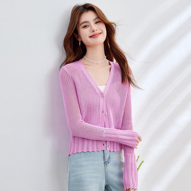 CARBAMMI Women s Long Sleeve Knit Cardigan XL светло-фиолетовый