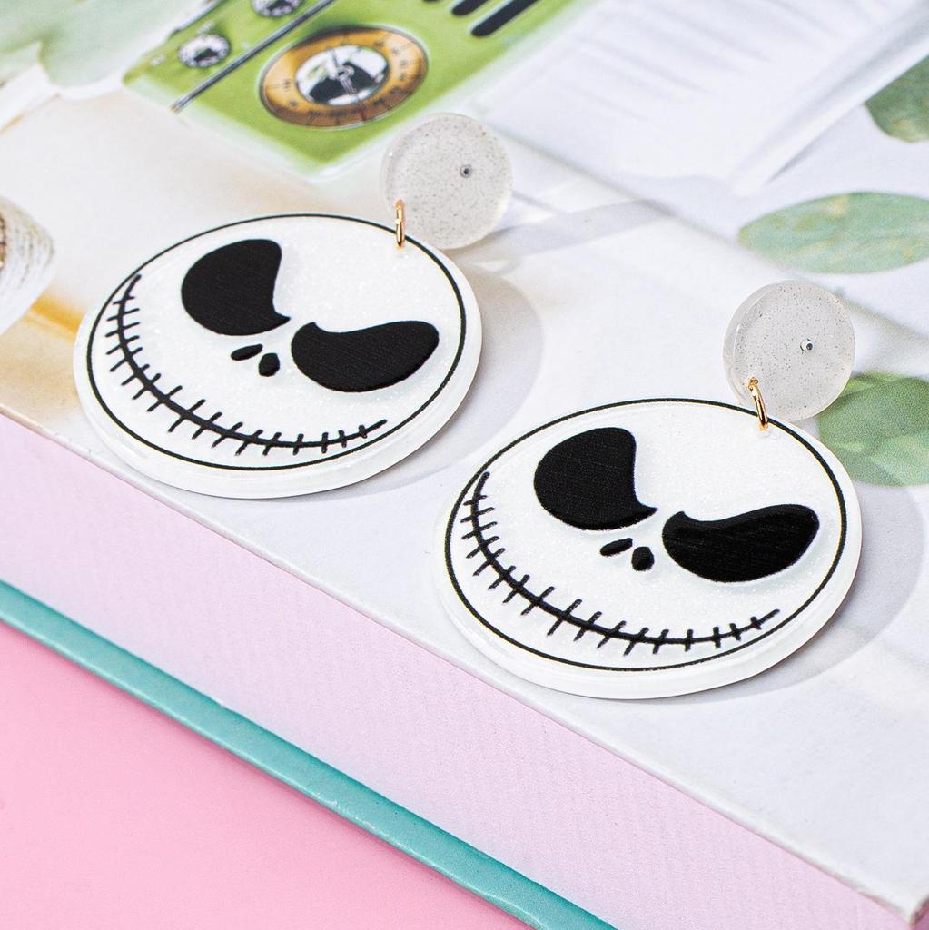 Nightmare Before Christmas Skeleton Acrylic Halloween Earrings