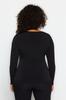  Women's Plus Size Blouse Black V-Neck Sandy Knitted Blouse
