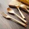 Dinner Eco-friendly Dessert Wood Handle Kitchen Salad Tableware Utensils Fork Wooden Spoon