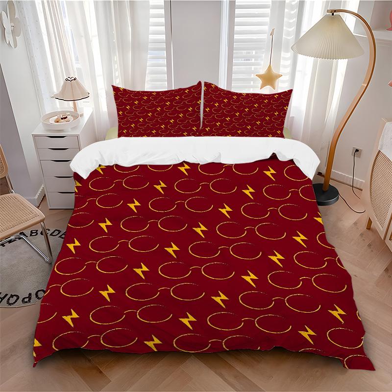 

3pcs Harry Potter Bedding Set, Soft Polyester Duvet Cover and Pillowcases Machine Washable Seasons all suitable 67 135x200cm