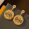 Vintage Full Set Colorful Ring Earrings With A Light Luxury Temperament High-end Feel. Women