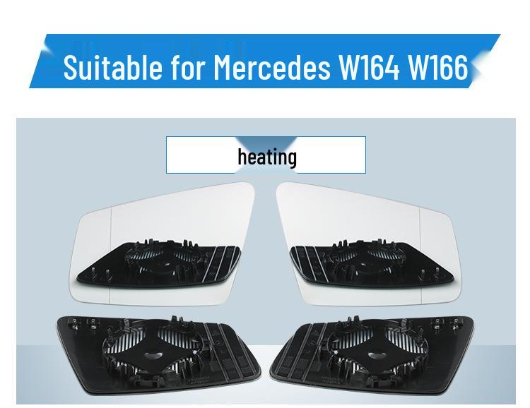 Compatible Rearview Mirror Lens for Mercedes-Benz: C-Class, C180, B200, GLA, GLC, V-Class, S-Class, E-Class, E260L
