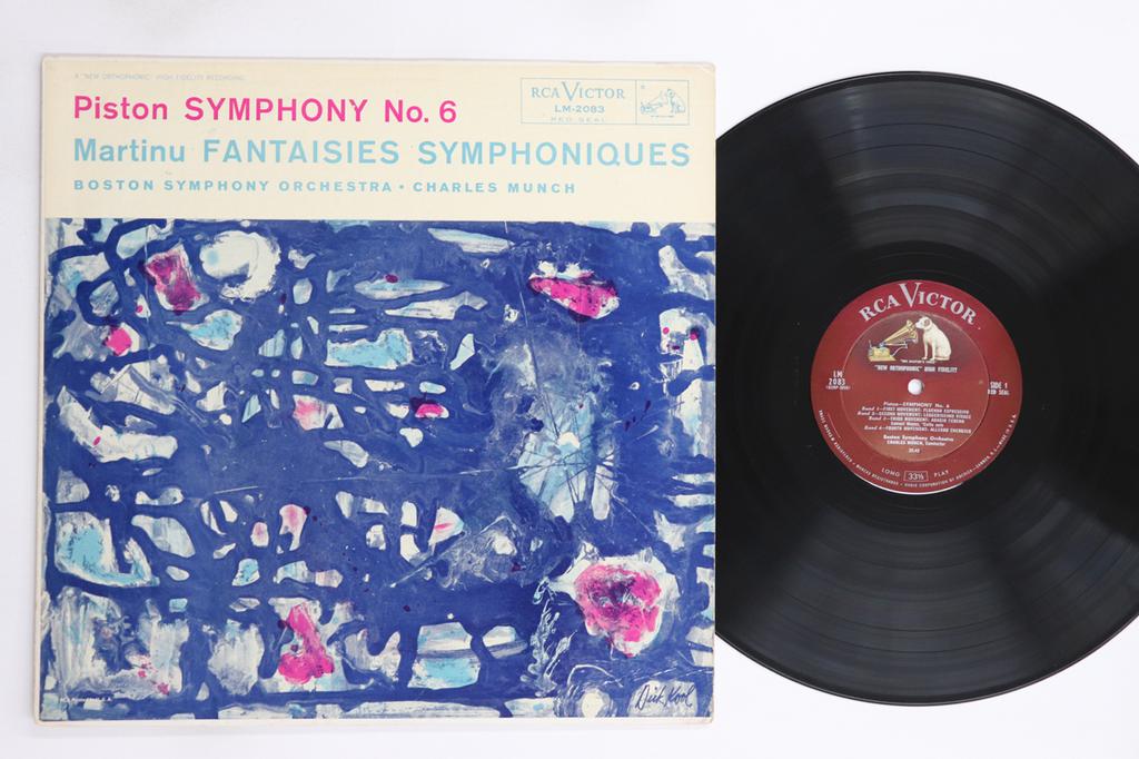 LP Record CHARLES MUNCH, BOSTON SYMPHONY ORCH - Piston Symphony No6 / Martinu Symph LM2083 RCA VICTOR 1957 Japan Classical Used