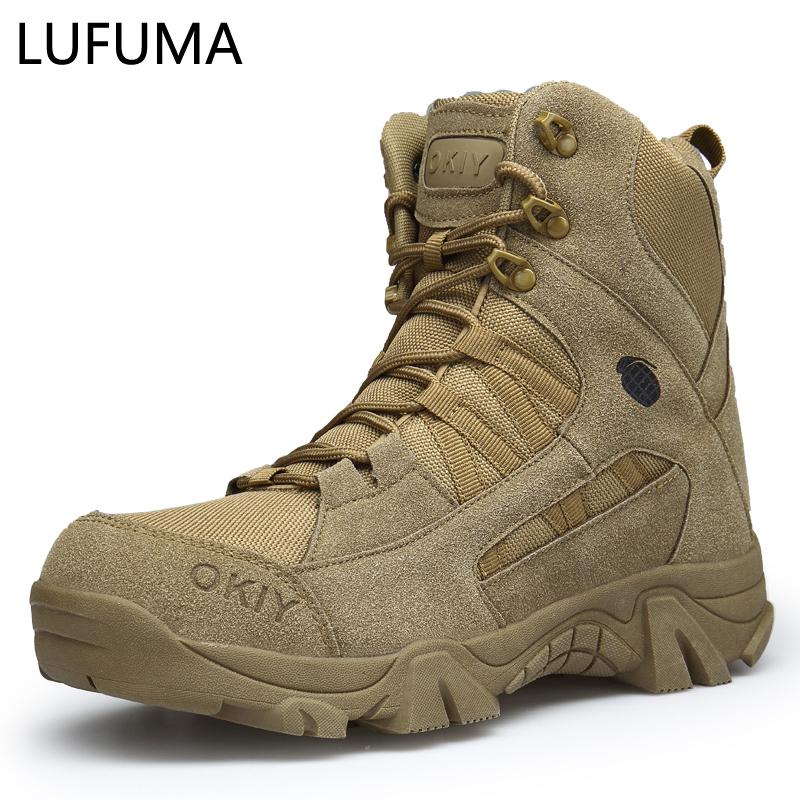 Fashion Men's Desert Combat Boots Motocycle Boots Mens Ankle Boot Tactical Big Size 39-46 Male Outdoor Hiking Shoes Work Safety Shoes