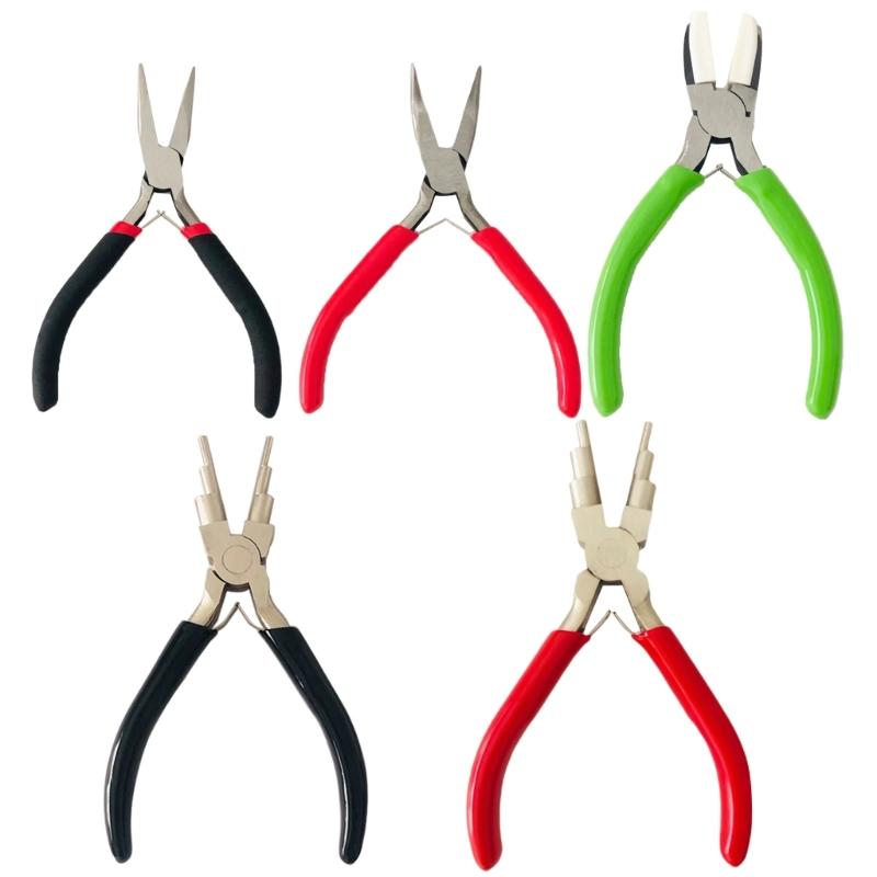 Essential Tools for Jewelry Making Nylon Nose Pliers Needle/Flat/Bent Nose Pliers Versatile Bail Making Pliers Ornament
