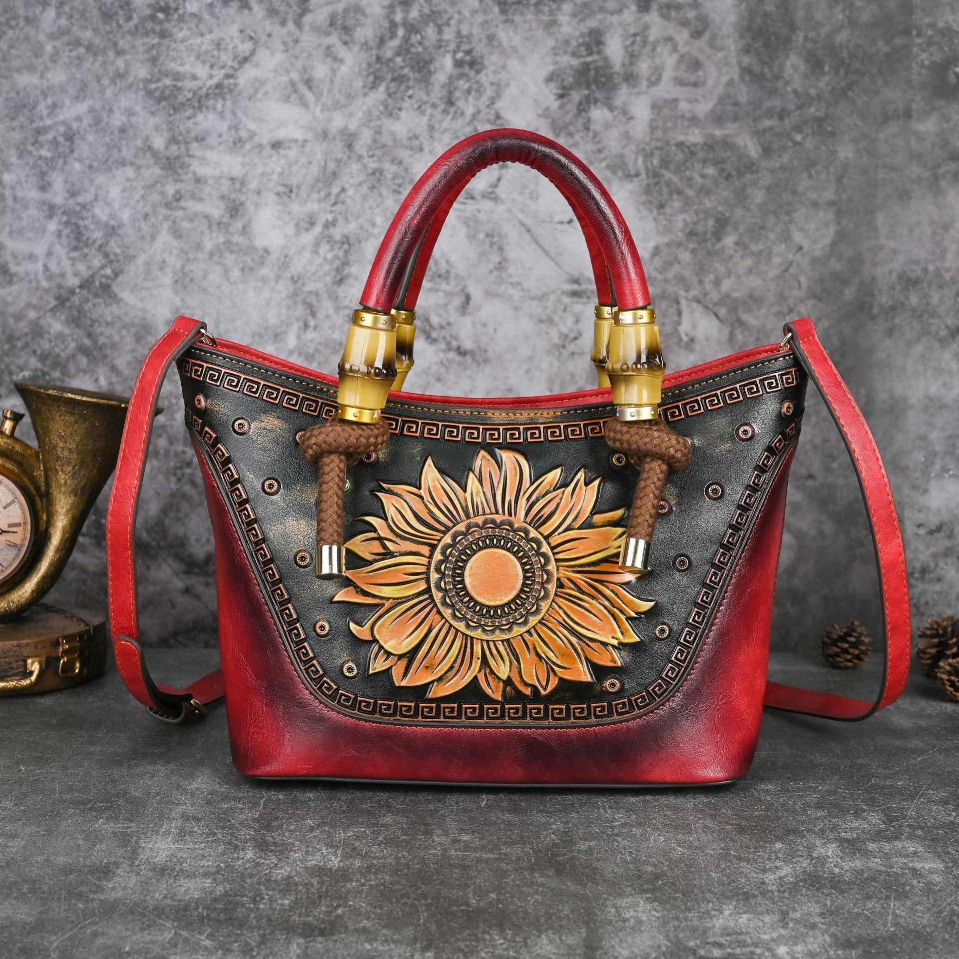 

Летняя винтажная женская сумка из искусственной кожи, роскошные сумки с цветочным принтом, сумка через плечо для мамы, подарок для женщин, повседневная сумка для покупок 32-12-22cm