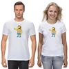 The Simpsons,Homer,Marge,Bart,Lisa Figure, Short Sleeve White-Black Men's / Women's T Shirt L063