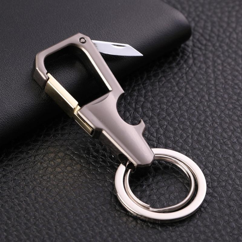Multifunctional Keychain Pendant with Bottle Opener for Men Waist Hanging Alloy Key Chain Christmas Gift